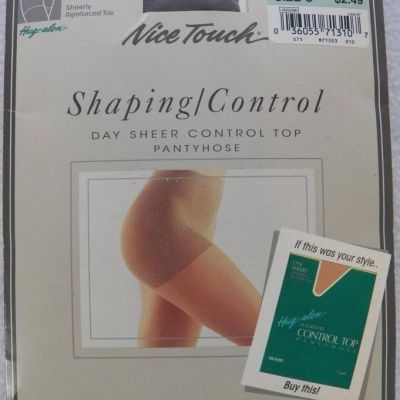 Nice Touch Shaping Day Sheer Control Top Pantyhose Gentle Brown Sz C